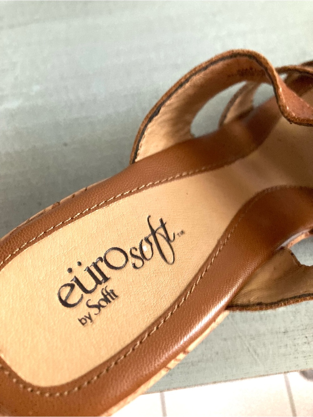 Euro Soft by Sofft Cassie Brown Leather Sandals 8M - Picture 6 of 10